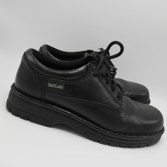 black leather women's eastland oxford shoe
